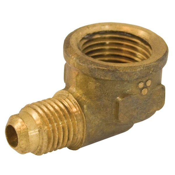 Jones Stephens 5/8in. x 1/2in. Brass Flare x FIP 90Deg. Elbow F40061 - main
